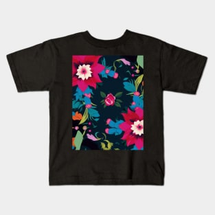 Colorful Flower Pattern V1 Kids T-Shirt